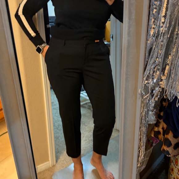 Theory Black Wool Slim-Fit Ankle Trousers Slacks Pants -Size 10 EUC - Picture 9 of 9